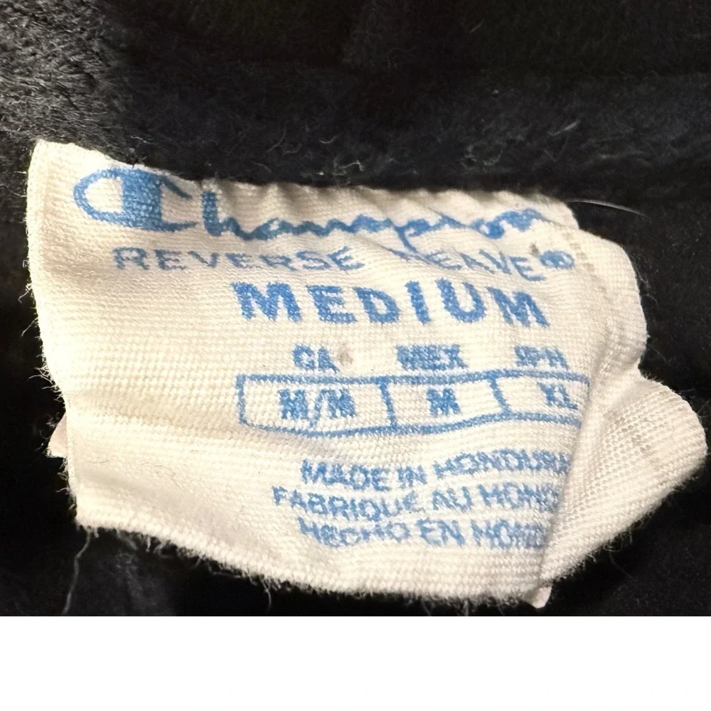 Y2K‎ Champion Reverse Weave Hoodie Sweatshirt Rose Floral Print Black Medium